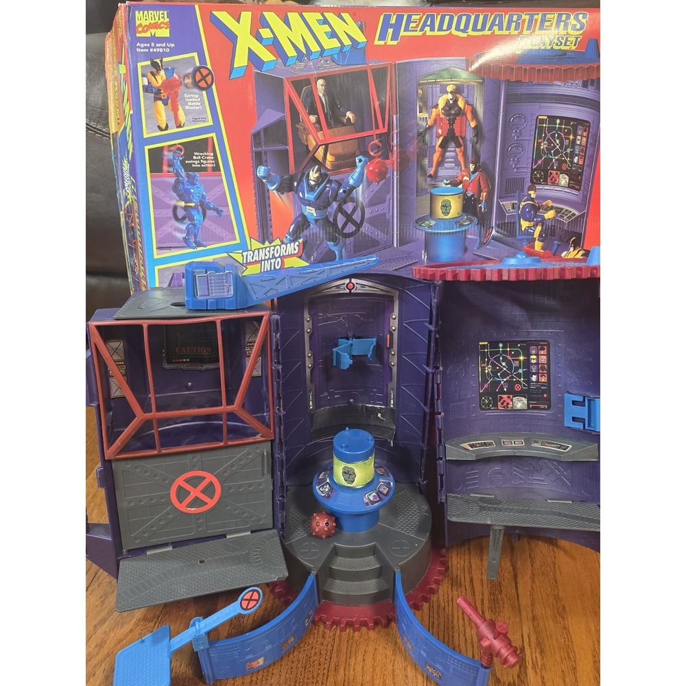 X-Men Headquarters 99% Complete Marvel 1995 ToyBiz Action Figure‎ Playset W/ Box